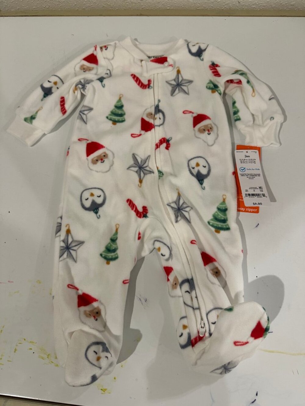 Carter's Just One You Baby Christmas Fleece Footed Sleeper Pajama 3 Months NWT